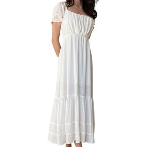 Brand New Crescent Women’s Flowy White Milkmaid Dress/ Sundress Size Small